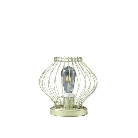CLING 9.5 in. Industrial Farm Cage Satin Matte Gold Uplight Metal Table Lamp CL3116600